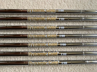 全新 7 件 4-PW 铁杆杆身套装 True Temper Dynamic Gold X100 130g 37"-39.5" .355 E — 第 1/4 张图片