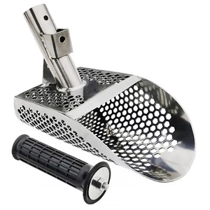 Dune Scoops 9,9" x 4,75" Paletta per Sabbia in Acciaio Inox - Fori Esaedro - Foto 1 di 4