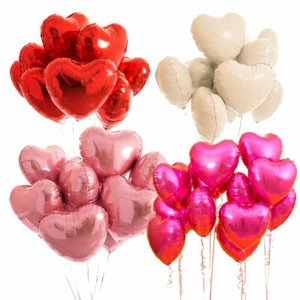 5pcs 18" Love Heart Foil Helium Balloons Wedding Party Birthday Decoration - Picture 1 of 17