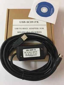 USB-SC09-FX PLC Programming Cable  For Mitsubishi MELSEC FX PLC to RS422 Adapter - Picture 1 of 6