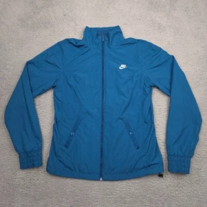 Nike Sportswear Women’s Windbreaker Jacket Medium Blue Full Zip Lightweight - Picture 1 of 11