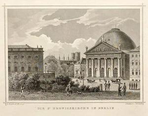 BERLIN Sankt Hedwigskirche Original Stahlstich um 1880 - Bild 1 von 3