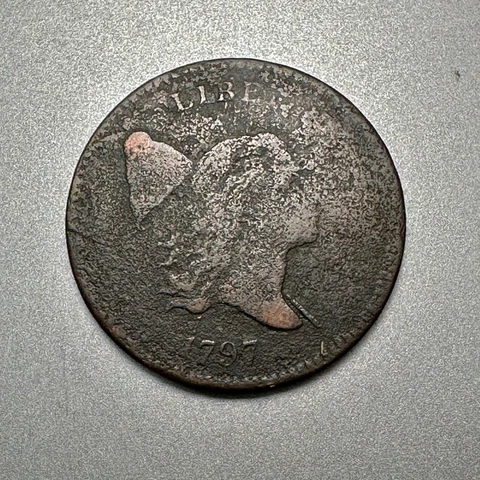 1797  FLOWING HAIR HALF CENT   VF/FINE DETAILS   1 ABOVE 1  #3342 Cover