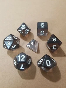 Polyhedral Gaming Dice, 7pc set (d4,6,8,10,12,20,%) FREE SHIPPING - Picture 1 of 2