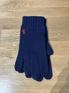 Polo Ralph Lauren Logotipo Guantes de Lana Tejida Azul Marino Talla Única Totalmente Nuevas Etiquetas Invierno - Imagen 1 de 6