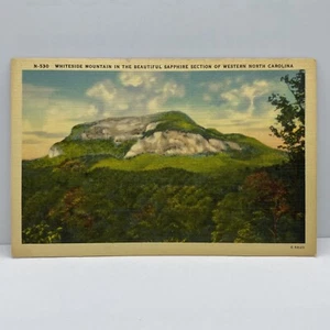 Whiteside Mountain im Saphir-Abschnitt North Carolina - Vintage Leinen-Postkarte - Bild 1 von 2