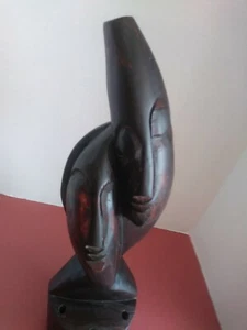 VINTAGE MODERNE AFRIKANISCHE KUNST HANDSKULPTUR LIEBESBÜSTE - Bild 1 von 5