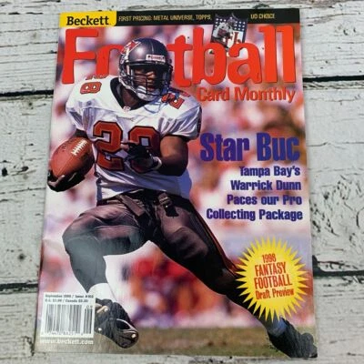 Tarjeta de fútbol americano Beckett revista mensual septiembre 1998 fantasía fútbol draft vista previa Foto 1 de 4