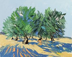 Landscape with olive trees. ORIGINAL OIL PAINTING.