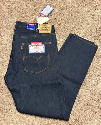 ROPA VINTAGE LEVI'S LVC 606 JEAN DELGADO HECHO EN EE. UU. RÍGIDO 38X34 NUEVO CON ETIQUETAS 30605-0030 D6 Foto 1 de 4