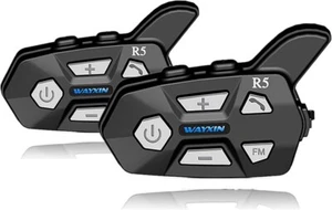 Motorrad Bluetooth Gegensprechanlage, 2-Wege Doppel für 2 Kopfhörer Wayxin WX-R5 - Bild 1 von 11