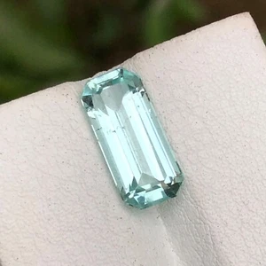 3,70 Ct Stufe Smaragd Form seltener Meeresschaum blauer Turmalin lose Edelstein aus AFG. - Bild 1 von 12