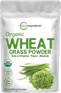 Sustainably US Grown, Organic Wheat Grass Powder (100% Whole-Leaf), 16 Ounce,... - Picture 1 of 1