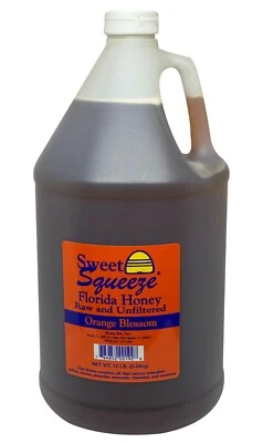 Sweet Squeeze Raw Honey - Orange Blossom - Unfiltered- Gallon (12 Pounds) - Image 1 of 2