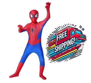 Spiderman Costume Kids Boys Bodysuit Children Carnival Halloween Cosplay - Picture 1 of 2