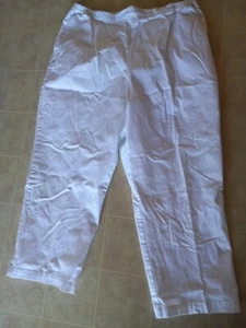 The Tog Shop Womens Elastic Crop Pants Size 20W White Stretch Pull On - Picture 1 of 3