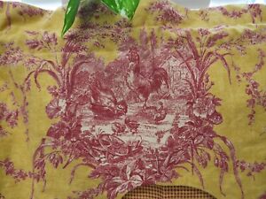 Waverly Pair of 2 La Petite Ferme Rooster French Country Toile Valances