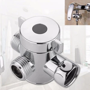 3-Way T-adapter 1/2'' Bath Shower Heads Arm Mount Valve Splitter Diverter Chrome - Picture 1 of 10