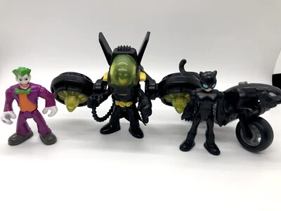 Figuras Imaginext Batman - Batman, traje Hover, Catwoman, motocicleta y Joker! Foto 1 de 4
