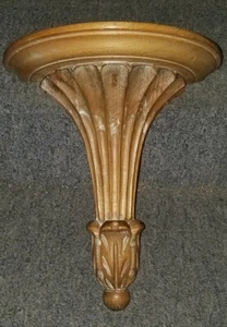 vintage decorative crafts handmade wooden sconce shelf made in italy  11.75"  t - Picture 1 of 7