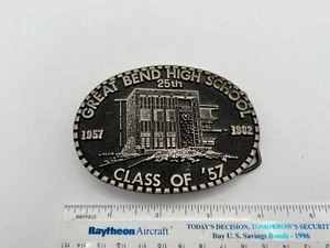 Vintage Magicast 1982 Great Bend, KS High School Class Of 1957 25th Belt Buckle - Picture 1 of 3