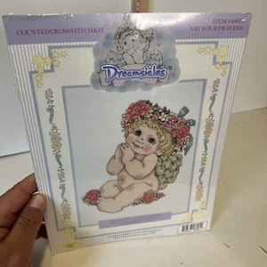 Vintage 1997 Dreamsicles Counted Cross Stitch Kit #48001 Say Your Prayers Angel - Picture 1 of 9