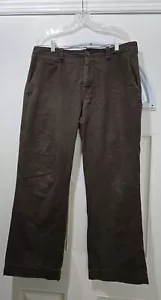Pantalone chino cotone vintage J Crew uomo 34x30 gamba larga gigante marrone largo relaxed - Foto 1 di 14