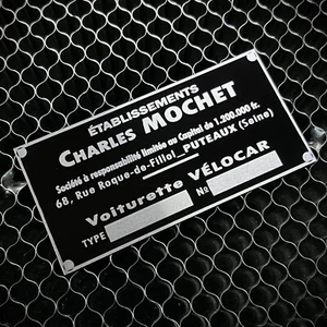Plaque constructeur Mochet Voiturette Vélocar AV 1950 - Picture 1 of 2