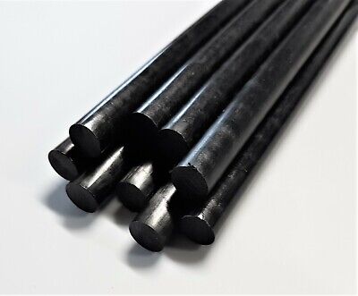 8mm Black Acetal Round Plastic Rod Bar - 50, 100, 150, 200, 300 & 600 Long • 1.62£