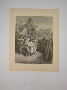 Biblia antigua Gustave Dore c1890 12x9" José vendido como esclavo p16 - Imagen 1 de 2