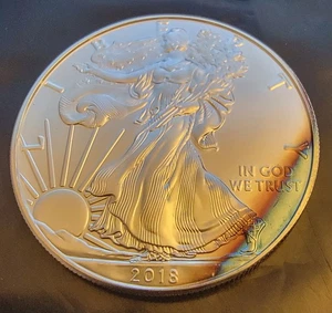 American Eagle US Mint 2018 Vintage TONED-999 Silber 1 Oz Unze Kunstmünze Bullion 12B - Bild 1 von 5