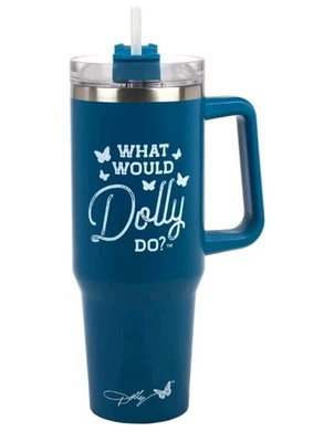 NUEVO vaso de acero inoxidable Dolly Parton 40 OZ 🦋 ¿QUÉ HARÍA DOLLY? 🦋 Foto 1 de 4
