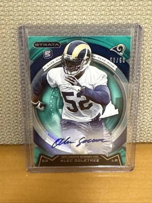 2013 Topps Strata Alec Ogletree Green RC Auto 50/50 Bookend Rams - Image 1 of 3