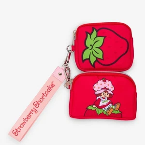 NEW! Strawberry Shortcake Wristlet Strawberry-Shaped Double Coin Purse Set - Picture 1 of 3
