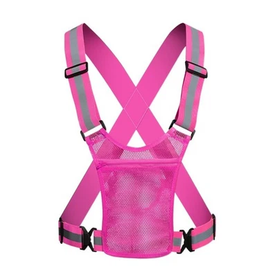 Reflective Running Vest Safe Jacket Cycling Reflective Vest with Phone Pouch - Image 1 of 4