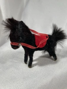 Figura de caballo pony Shetland negra artesanal Kunstlerschutz vintage - Imagen 1 de 3