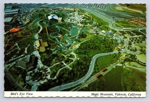 Vintage Postcard MAGIC MOUNTAIN Bird's Eye View Valencia CA Amusement Park - Picture 1 of 2