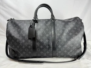 Louis Vuitton Keepall Bandouliere Bag Monogram Eclipse Canvas 55 SPB-TS 342679 - Picture 1 of 20