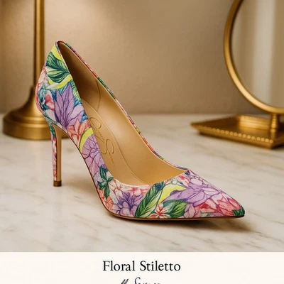 Jessica Simpson Carpena Floral Stiletto Pumps – Size 8M w/ Box - Image 1 of 4