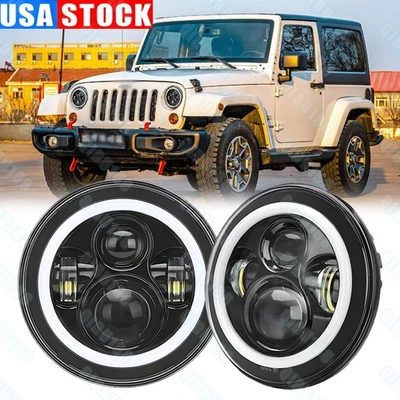 Newest 7-inch H6024 LED Headlights fit Jeep Wrangler JK Unlimited JKU 2007-2018 - Image 1 of 4
