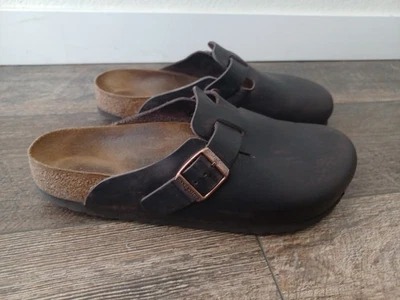 BIRKENSTOCK Boston Oiled Brown Leather Clogs Women 40/9 Mule Slip On - Image 1 of 4