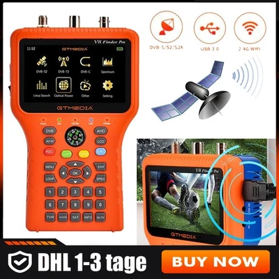 Sat Finder V8 Satelliten Messgerät 4.5" LCD DVB-S/S2 + C/T/T2 H.265 Spektrum DE - Bild 1 von 4