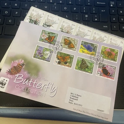 ISLE OF MAN 2011 FDC FIRST DAY COVER Butterfly collection Butterflies AS SCAN - Image 1 of 3
