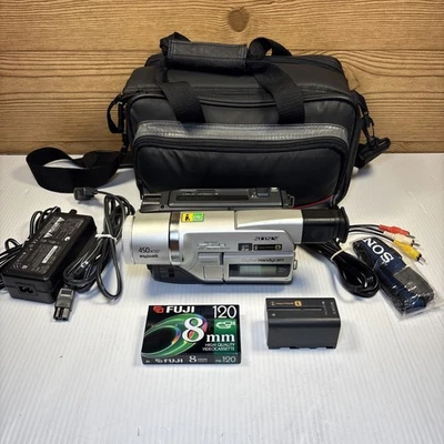 Sony Handycam DCR-TRV120 450x NTSC Digital8 8mm Video8 Camcorder Bundle - Tested - Image 1 of 4