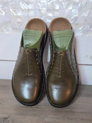 Женские кожаные сабо Clarks модель Mules Sage зеленые удобные туфли б/у - Изображение 1 из 4