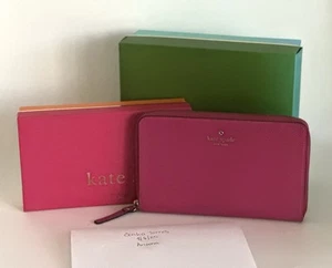 KATE SPADE Grand Street Zip Pink Travel Wallet Multiple Credit Holder - Picture 1 of 3