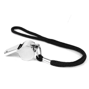 Metal Referee Whistle Lanyard Emergency Survival with Black - Zdjęcie 1 z 7