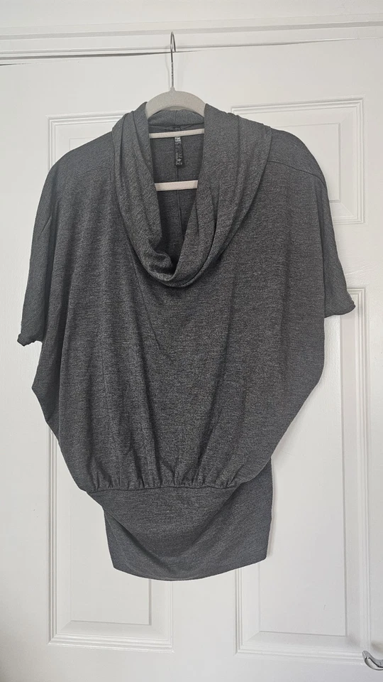 Ladies Dark Grey Cowl Neck Drape Tunic Top Bay Trading Size 12 - Image 1 of 3