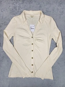 Camisa Cárdigan Madewell Para Mujer XS Botón Delantero Cuello Acanalado Manga Larga Top - Imagen 1 de 10