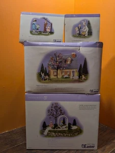 DEPT 56 Frohe Ostern Haus Eiersuche Hase gekleidet in unserem besten Schneedorf Posten - Bild 1 von 15